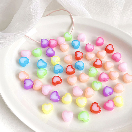 Opaque Acrylic Beads OACR-H038-21-1