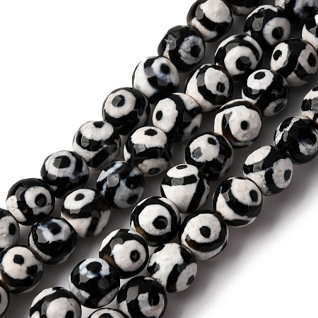 Tibetan Style 3-Eye dZi Beads TDZI-G341-6mm-08-1