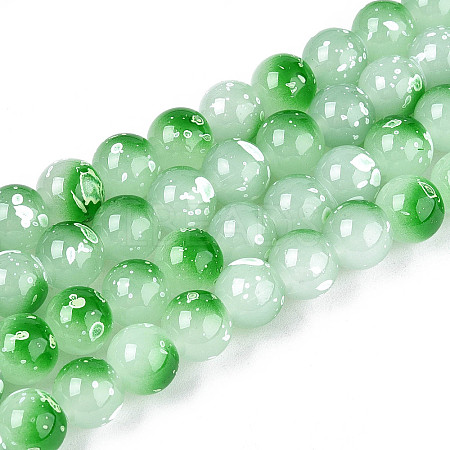Baking Paint Glass Beads Strands DGLA-N015-8mm-09-1