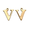 Ion Plating(IP) 304 Stainless Steel Alphabet Charms STAS-H122-V-G-1
