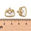 304 Stainless Steel Pave Shell Bag Charms STAS-L022-073G-3
