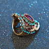 Retro Alloy and Rhinestone Finger Rings FS-WG56BBF-02-2
