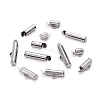 90Pcs 6 Style 304 Stainless Steel Slide On End Clasp Tubes STAS-YW0001-20-6
