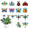 DIY Diamond Painting Insects Decorative Garden Stake Kits DIAM-TAC0001-03-1