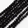 Natural Black Onyx Beads Strands G-K183-02-1