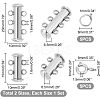304 Stainless Steel Clasps Sets STAS-UN0010-94P-3