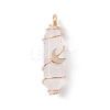 Natural Quartz Crystal Copper Wire Wrapped Pendants PALLOY-JF02535-01-3