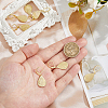 4 Pairs Teardrop Brass Leverback Earrings EJEW-HS0001-21G-3
