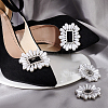   4Pcs 2 Styles Flower & Rectangle Detachable Alloy Rhinestone Shoe Buckle Clips AJEW-PH0011-58P-5