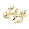 Brass Heart Dangle Hoop Earrings for Women EJEW-G347-01G-2