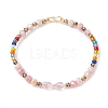 3Pcs 3 Colors Glass Beaded Bracelets for Women BJEW-JB12137-3