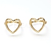 Brass Open Heart Ring RJEW-P018-04G-2