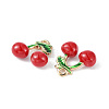 Brass Enamel Charms X-KK-G462-24LG-2