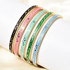 304 Stainless Steel Enamel  Bangles BJEW-D408-36G-1