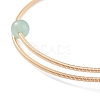 Natural  Green Aventurine Round Beaded Bangle BJEW-JB07840-02-5