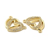 Brass Micro Pave Clear Cubic Zirconia Connector Charms KK-E068-VB065-2