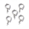 Brass Micro Pave Clear Cubic Zirconia Twister Clasps KK-P223-39P-4