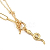 Snake Brass Pendant Necklaces NJEW-JN03009-02-1
