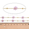 Glass & 304 Stainless Steel Cable Chain Beaded Chains SA-CBAD321-03F-3