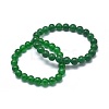 Natural Malaysia Jade(Dyed) Bead Stretch Bracelets BJEW-K212-A-013-1