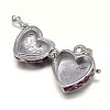 Enamel Heart Rack Plating Platinum Brass Prayer Box Pendants KK-L101-01A-2