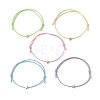 5Pcs 5 Colors Brass Star Braided Bead Bracelet BJEW-JB09737-04S-1