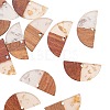 Transparent Resin & Walnut Wood Pendants RESI-CJ0001-46-10