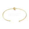 Rack Plating Brass Micro Pave Clear Cubic Zirconia Letter Open Cuff Bangles BJEW-A018-01G-B-3