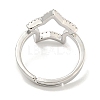 Star Rack Plating Brass Micro Pave Cubic Zirconia Adjustable Rings for Women RJEW-F162-13P-3