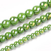 Electroplate Opaque Glass Beads Strands GLAA-T032-P8mm-AB06-4