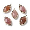 Natural Strawberry Quartz Pendants G-B009-01G-Z-1