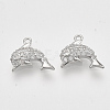 Brass Micro Pave Cubic Zirconia Charms KK-T048-041P-NF-1