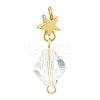 5Pcs Glass & Acrylic & Brass Pendants PALLOY-JF03069-3