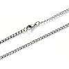 Non-Tarnish Men's 304 Stainless Steel Cuban Link Chain Necklace NJEW-S420-002P-1