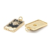 Rack Plating Brass Micro Pave Clear Cubic Zirconia Pendants KK-D073-24G-3