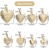 8Pcs 8 Style Brass Locket Pendants KK-BC0004-42-2