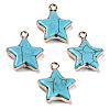 Star Synthetic Turquoise Pendants G-N326-69B-01-1