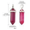 2Pcs Natural Agate Dyed Double Terminated Pointed Pendants G-YW0002-05E-5