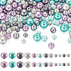 Cheriswelry 12 Strands 12 Styles Baking Painted Pearlized Glass Pearl Round Bead Strands HY-CW0001-03A-11