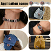 20Pcs Flower Zinc Alloy & Rhinestone & Glass Rivets BUTT-NB0001-84B-5