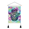 Polyester Hamsa Hand/Hand of Miriam with Evil Eye Pattern Wall Hanging Tapestry WG39989-04-1-1
