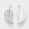 Brass Micro Pave Clear Cubic Zirconia Pendants ZIRC-T011-12P-NF-2