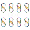 WADORN 8Pcs Aluminium Alloy Double Gated Carabiner S-Hook Clasps FIND-WR0007-80-1
