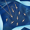 20Pcs Brass Micro Pave Cubic Zirconia Tiny Cross Charms KK-DC0001-85-4