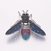 Brass Micro Pave Cubic Zirconia Brooches ZIRC-L073-P01-2
