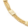 Rack Plating Brass Rectangle Link Chain Necklace with Ball Chains for Women NJEW-F311-01G-2
