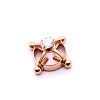 304 Stainless Steel Crystal Rhinestone Clip on Nipple Rings WGE16BD-06-1