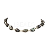Nuggets Natural Abalone Shell/Paua Shell & Pearl Beaded Necklaces NJEW-JN06377-2