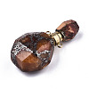 Assembled Synthetic Pyrite and Imperial Jasper Openable Perfume Bottle Pendants G-R481-14-5