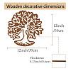 Creative Natural Wooden Wall Hanging Decoration AJEW-WH0331-009-2